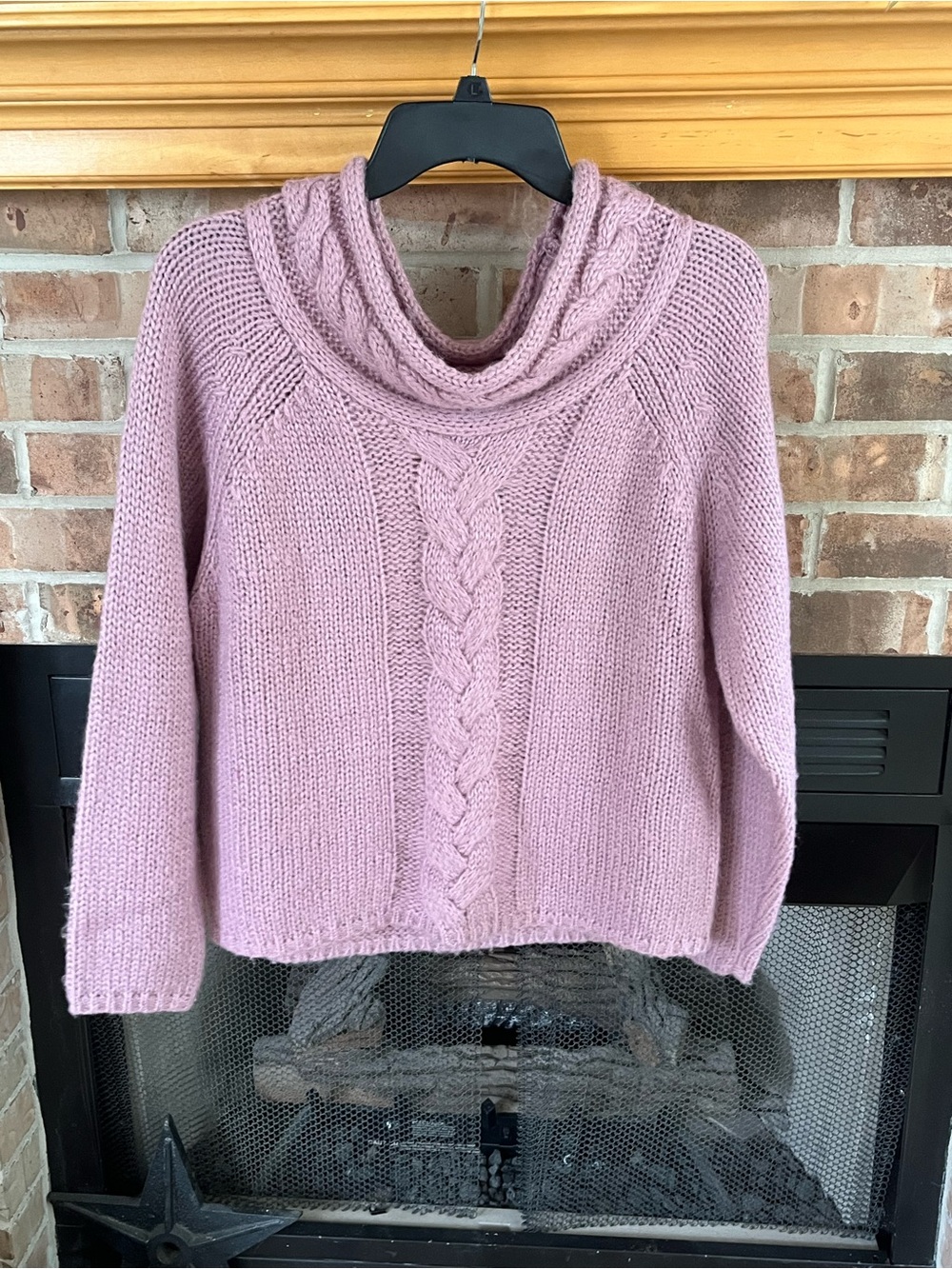 Cozy Cable-Knit Cowl Neck Sweater - Dusty Pink